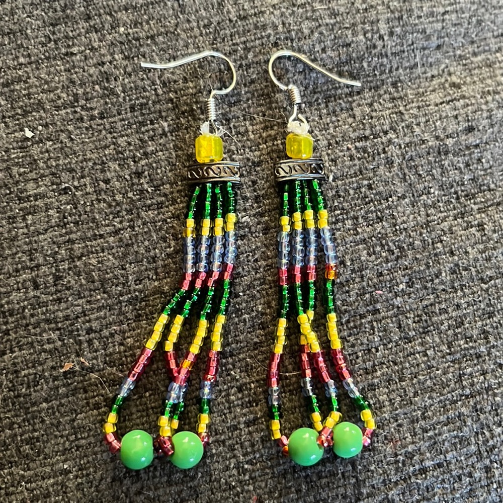 Seed Bead Dangle Earrings